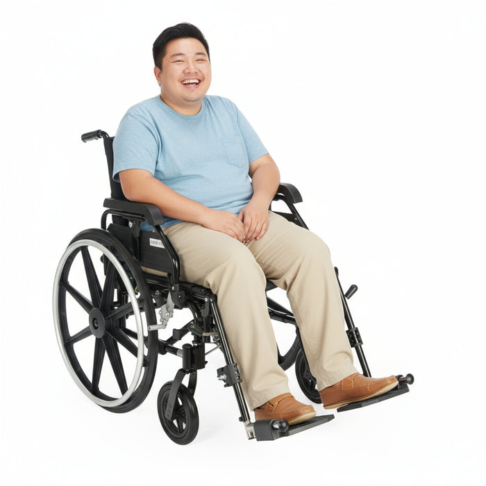 WCK4X22AHDAELR Chariot IV XTC 22" K4 Wheelchair w/Removable Adj. Height Flip-Back Desk Arms, ELR, Nylon Seat, Seat Ext - 350 lb. Wt-Cap.