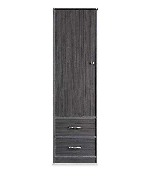 Wardrobe for Assisted Living Furniture 1-Door 2-Drawer in Coastal Grey finish