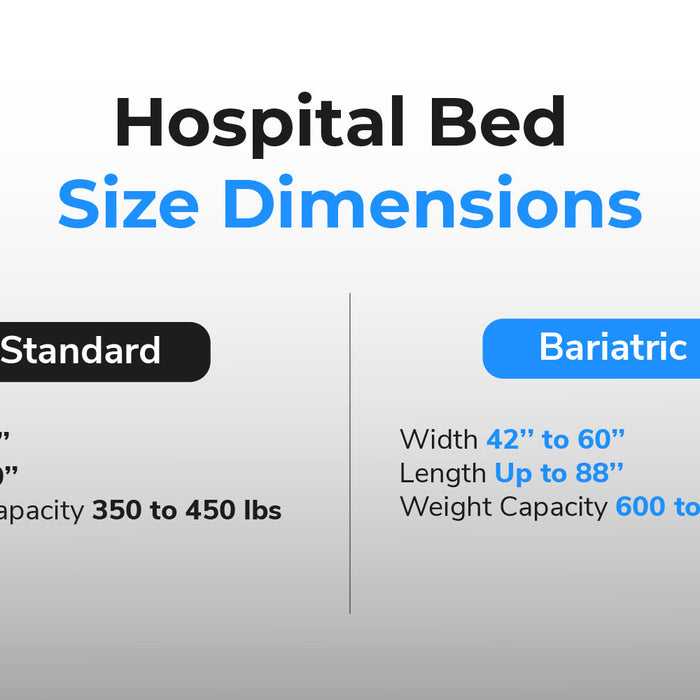 size dimensions of bariatric hospital bed versus standard hospital bed