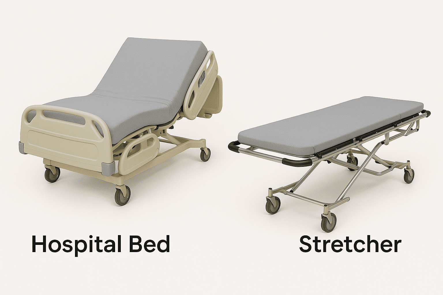 Hospital Bed vs Stretcher: Compare Options with Weight Capacity of 500 lbs