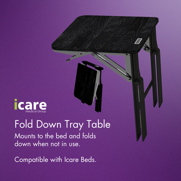 Fold Down Tray Table for Hospital Bed | Icare