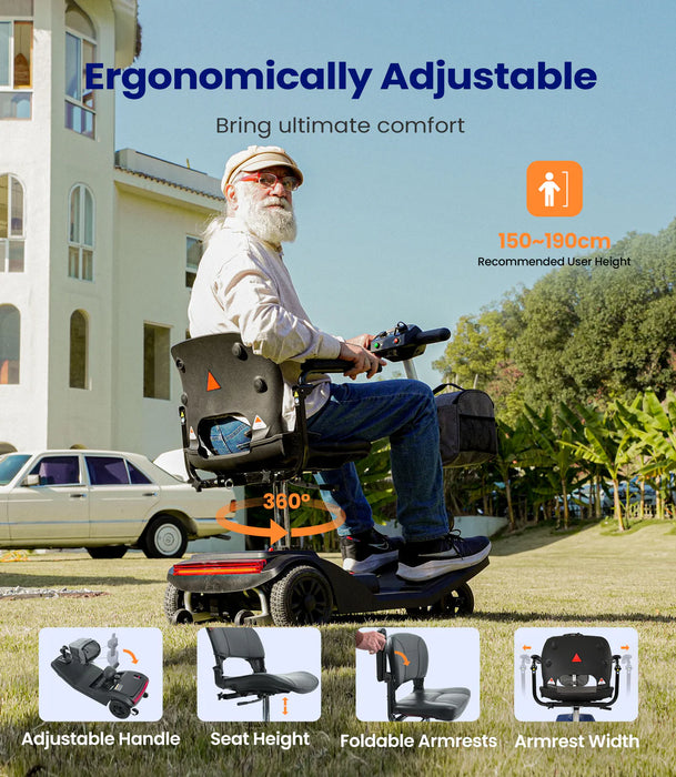 D50 Flexible Lightweight 4 Wheel Mobility Scooter