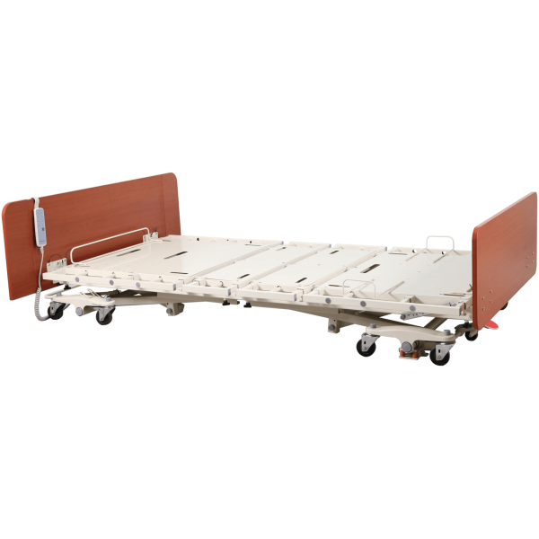 Bariatric hospital bed with width expansion, high weight capacity, and multiple safety features.