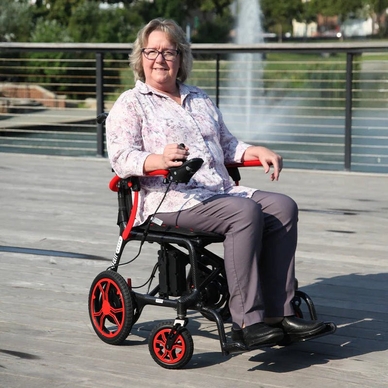 Journey Air Elite carbon fiber lightweight folding power chair for travel