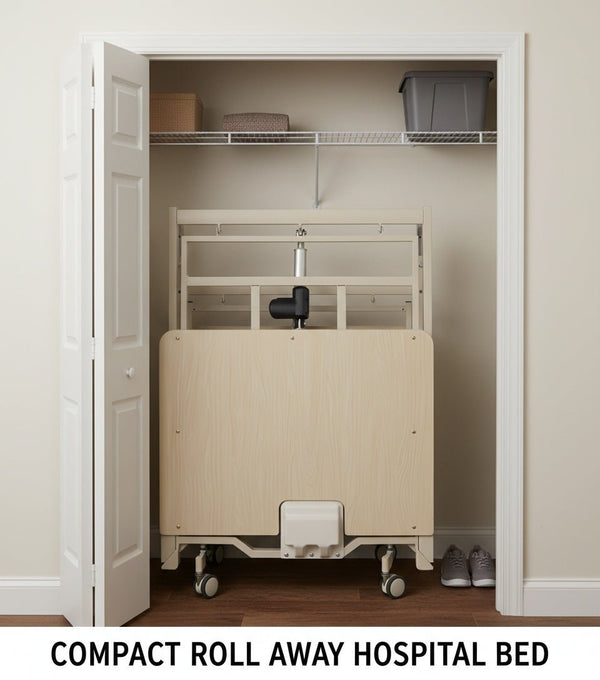 High Low Electric Hospital Bed with Rails for Fall Prevention | 36" x 80" | Medacure ULB 3.9