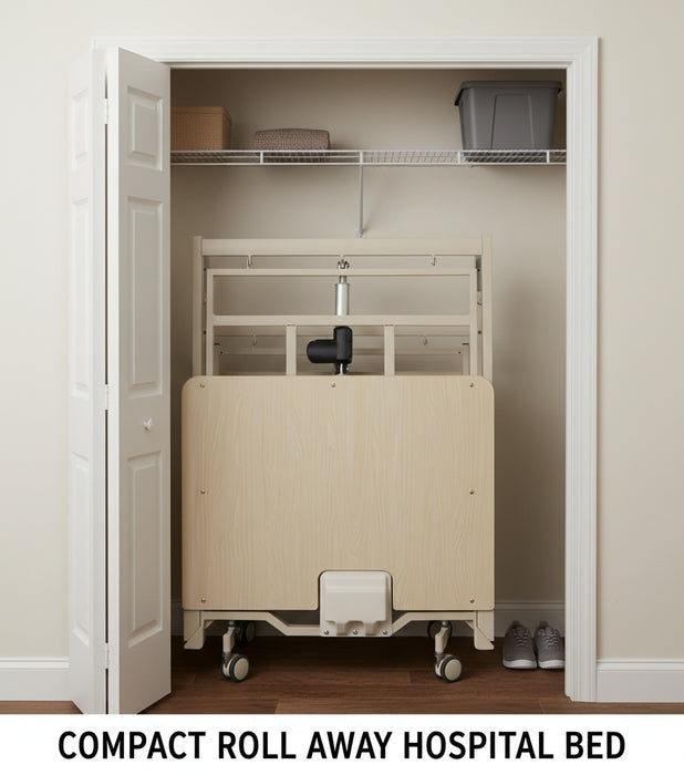 High Low Electric Hospital Bed with Rails and Pressure Relief Mattress| 36" x 80" | ULB 3.9