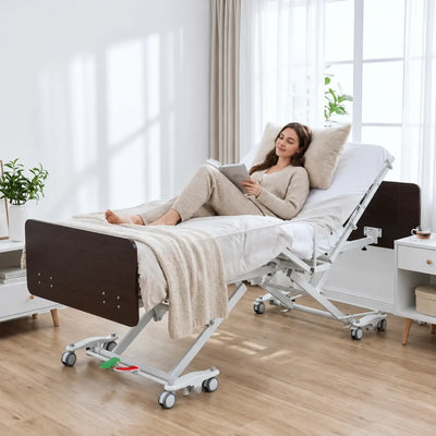 Fully Electric Expandable Hospital Bed with Rails - Hi Low Adjustable Bed | Emerald Oasis 52300