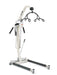 The Joerns Hoyer HPL402 Powered Resident Lift supports up to 400 lbs, featuring a white metal frame on wheels, black handles, and an adjustable U-base for safe lifting and transferring of individuals with limited mobility.