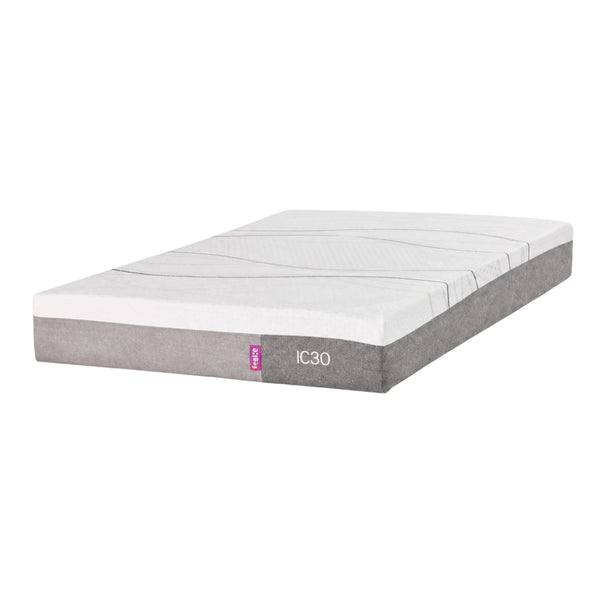 IC30 ActiveX gel-infused pressure relief mattress full view at angle on white background showing Bluetec cover and icare branding