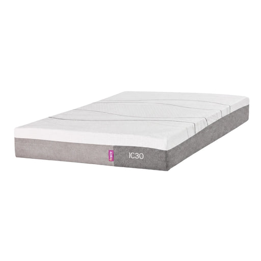 IC30 ActiveX gel-infused pressure relief mattress full view at angle on white background showing Bluetec cover and icare branding