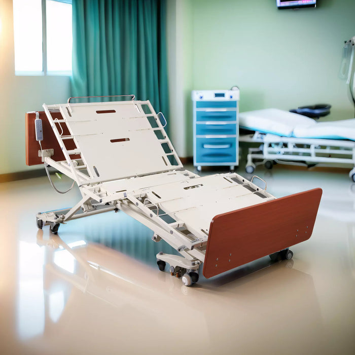 Full Electric Bariatric Hospital Bed in a medical setting with adjustable features and durable design.