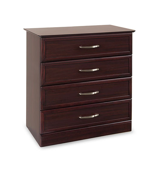 Chest Drawer for Assisted Living Furniture HC-CH4D in Mahogany finish, angled view facing right