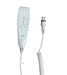 The Free Spirit True Bariatric Patient Lift FS850 features a white handheld remote control with up and down buttons, a coiled cord, and plug connector for easy adjustment of the lift.