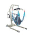 The Free Spirit True Bariatric Patient Lift FS850 is a heavy-duty device with wheels and a blue and gray sling, designed to safely lift and transfer individuals with limited mobility.