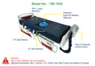 An annotated product image of the OB-1620 mattress system placed on a hospital bed frame. Yellow leader lines point to key features: a 6-inch high 1-layer mattress, a 7-inch high side bolster, a 15-degree self-rotation capability, and an "Easy To Operate Control Panel" attached to the footboard. A blue "Easy-Go" bedpan is shown resting in a central cutout. A red warning at the bottom notes that the bed frame and bedpan are not included, and the mattress dimensions are 80 inches long by 36 inches wide.