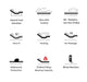 A grid of nine icons showcases Starsleep Orin Rotating Bed’s luxury features: head/foot elevation, one-click control, 90° rotation for easy exit, Zero-G, heating, air massage, sideboards protection, 370 lbs capacity, and wired remote.