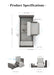 Diagram of the Starsleep Orin Rotating Bed, inspired by luxury adjustable beds, showing 100cm width, 200cm length flat, 70cm height, and 30cm seat height, with top, side, and 45-degree angle illustrations.