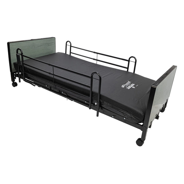 Full Electric Low Hospital Bed for Home Care | 9" - 23" | Proactive Protekt Akra-FE Black Vein