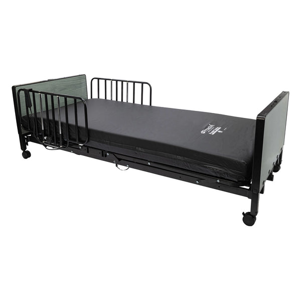 Full Electric Low Hospital Bed for Home Care | 9" - 23" | Proactive Protekt Akra-FE Black Vein