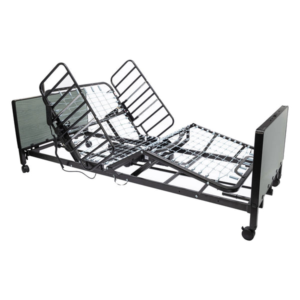 Full Electric Low Hospital Bed for Home Care | 9" - 23" | Proactive Protekt Akra-FE Black Vein