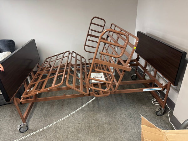 Full Electric Bariatric Hospital Bed with Half Rails for Home Use | 54" Width 1000 LB Capacity | Proactive Protekt Akra Bariatric PMBAB54
