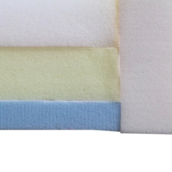 Cross-section detail showing the multi-layered foam construction of the Protekt 300 mattress, including distinct colored layers for density and support.