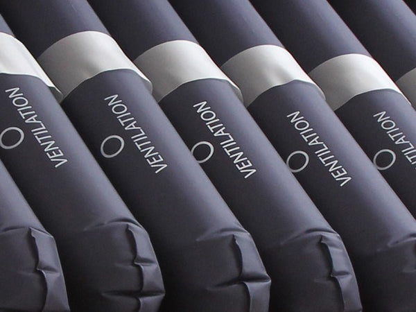 Row of bladder ventilation labeled VENTILATION for Protekt Aire Mattress System