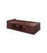Recessed platform bed in Mahogany finish, with two rectangular storage component on the side