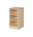 Nightstand for behavioral health furniture with 2 shelves in Maple finish, angled view against a plain white background