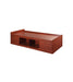 Recessed platform bed in Cherry finish, with two rectangular storage component on the side