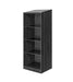 Wardrobe for behavioral health furniture with 3 shelves in Coastal Grey finish, angled view against a plain white background