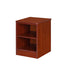 Nightstand for behavioral health furniture with 1 shelf in Cherry finish, angled view against a plain white background