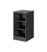 Nightstand for behavioral health furniture with 2 shelves in Coastal Grey finish, angled view against a plain white background