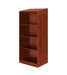 Wardrobe for behavioral health furniture with 3 shelves in Cherry finish, angled view against a plain white background