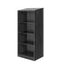 Wardrobe for behavioral health furniture with 3 shelves in Coastal Grey finish, angled view against a plain white background