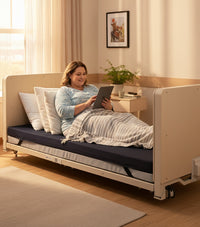 Trendelenburg Bariatric Electric Hospital Bed with Rails 42"x80" – Fall Prevention | Medacure ULB3.9