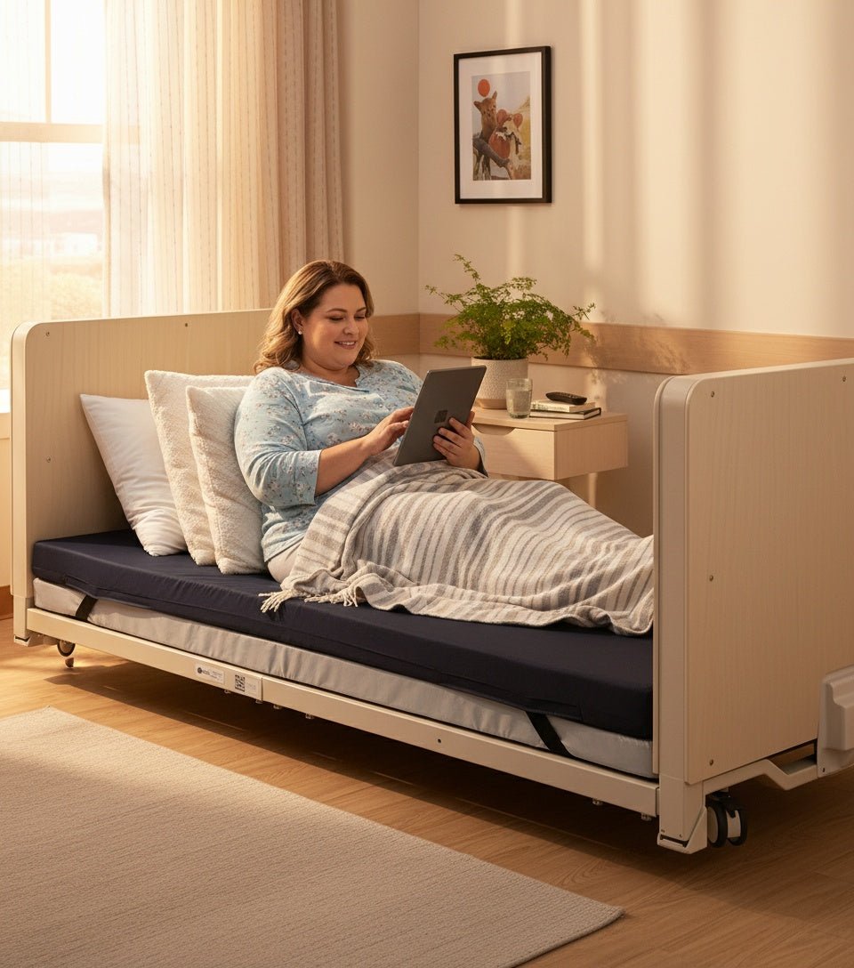 Cama Eléctrica De Baja Altura Medacure ULB3.9 - 5 Funciones, Control Manual (modelo ULB39-RC)