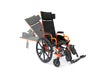 A composite image showing the range of motion for the Ziggo Pro reclining back, transitioning from a 90-degree upright position to a 180-degree flat position.