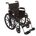 A three-quarter view of the Ziggo wheelchair with a sleek black frame and matching black mag-style rear wheels, offering a unified, low-profile look.
