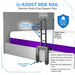 U-Assist side rail for the iCare IC333 adjustable electric home hospital bed, featuring a slimline multi-grip support rail mounted near the mattress edge to assist with getting in and out of bed.