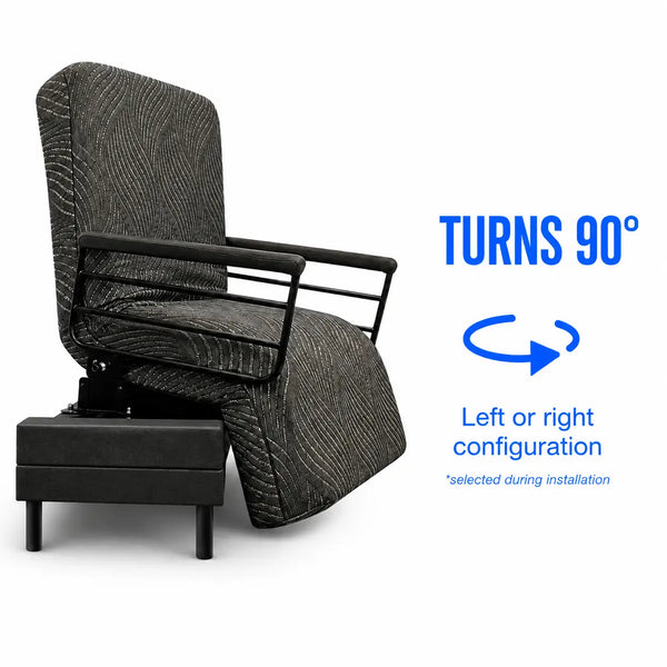 Independence Bed 90-degree rotation feature with left or right configuration option