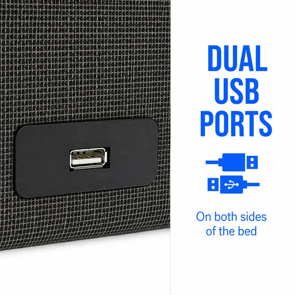 Independence Bed dual USB charging ports built into both sides of the bed for convenient device access