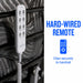 Independence Bed hard-wired remote control clipped securely to handrail for easy reach