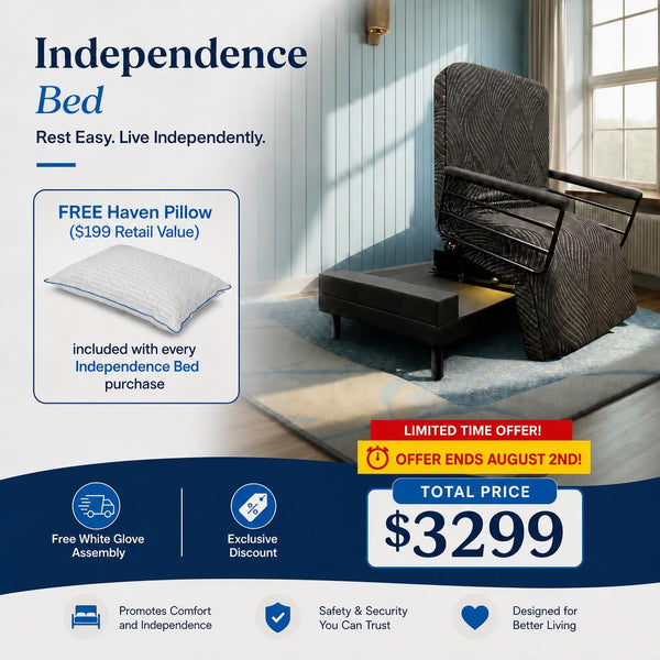 Adjustable Rotating Bed for Seniors | Sit to Stand Lift Bed | Independence Bed