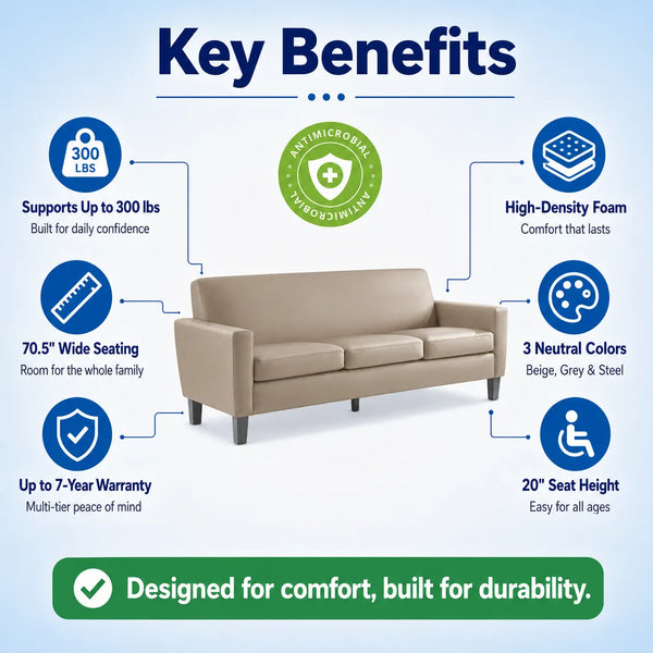 Common Area 3-Seater Sofa for Healthcare Facilities | Medacure