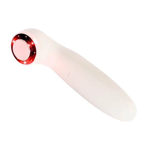 Side view of white Oceanus Lasonic ultrasound and laser therapy device showing treatment head with infrared/laser therapy lights activated