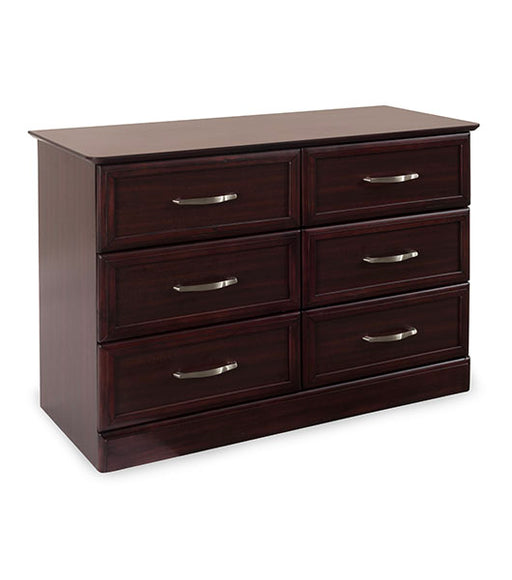 Drawer Dresser for Assisted Living Furniture HC-DR6D in Mahogany finish, angled view facing right