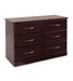 Hamilton 6 Drawer Dresser angled view in mahogany finish