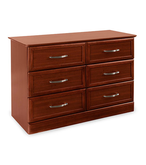 Hamilton 6 Drawer Dresser angled view in cherry finish