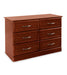 Hamilton 6 Drawer Dresser angled view in cherry finish
